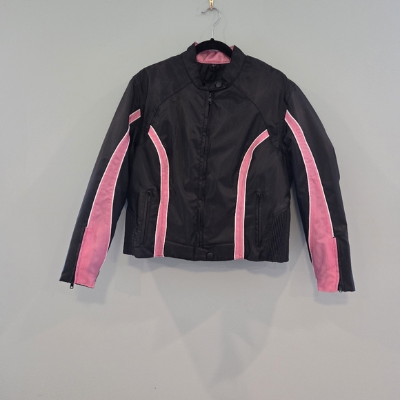 Revolution Gear Black and Pink Motorcycle Jacket Women's Size Large - Picture 1 of 13